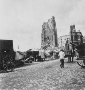 A Hotel de Ville, Arras, Franciaország, I. világháború, c1914-c1918