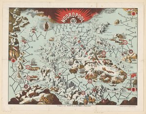 A társasjáték játékszabályai: Északi-sark Magyarázat / a társasjáték / Utazás az Északi-sarkra (cím a tárgyon) alkotó: Nijgh and Van Ditmar