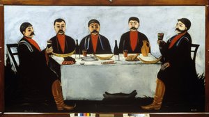 Az öt fejedelem ünnepe. alkotó: Niko Pirosmani