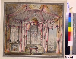 A budoár belső kialakítása a moszkvai Bezborodko gróf-házban, 1790-es évek alkotó: Nikolai Alexandrovich Lvov