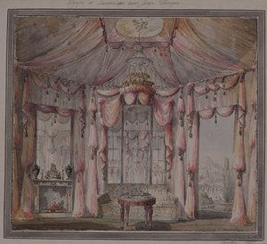 A budoár belső kialakítása a moszkvai Bezborodko gróf-házban, 1790-es évek alkotó: Nikolai Alexandrovich Lvov