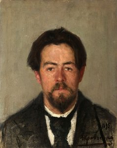 Anton Csehov szerző portréja, 1860-1904, 1895. alkotó: Nikolai Ivanovich Kravchenko