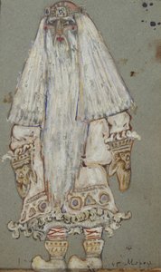 Ded Moroz. Jelmezterv A. Osztrovszkij Snow Maiden című színházi darabjához, 1912 alkotó: Nikolai Konstantinowitsch Roerich