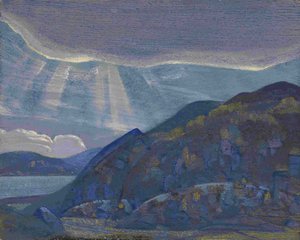 Sziklák és sziklák a Ladoga sorozatból, 1917-1918 alkotó: Nikolai Konstantinowitsch Roerich