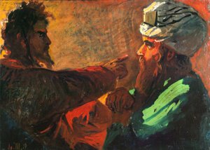 Krisztus és Nikodémus tanulmány, 1889 alkotó: Nikolai Nikolayevich Ge
