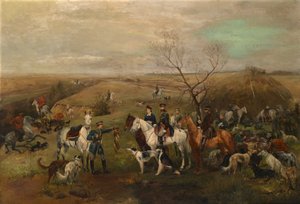 Vadásztársaság III. Sándor császárral és Mária Fedorovna császárnővel, 1880-as évek
