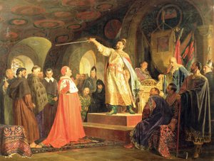 Római Halics-Volhíniai herceg fogadja III. Innocentus pápa követeit, 1875