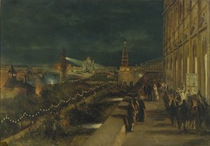 Moszkva kivilágítása III. Sándor császár koronázása alkalmából 1883. május 15-én alkotó: Nikolai Yegorovich Makovsky