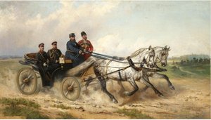 III. Sándor cár és II. Vilmos császár egy landauban, 1888