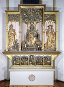 Fából készült szoborcsoport, az Isenheimi oltárképből, 1490 körül (aranyozott fa)