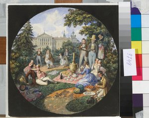 Egy orosz család piknikezett Moszkva közelében – Nicolas Benois (1813-1898) munkája alkotó: Nikolay Benois