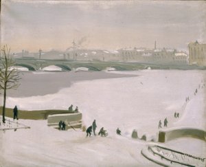 Átkelés a befagyott Néva folyón, 1935 alkotó: Nikolay Fyodorovich Lapshin