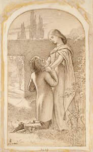 Két szerető egy csillagfényes kertben, 1862 alkotó: Noel Paton