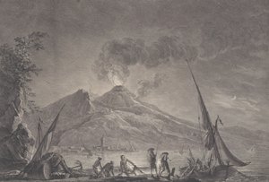 Kilátás a Vezúvra, ahogy 1757-ben, 1762-ben volt.
