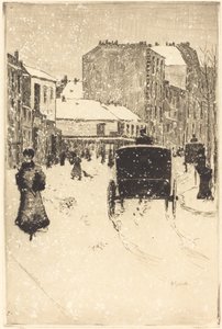 Boulevard Clichy a hóban alkotó: Norbert Goeneutte