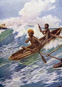 Elhaladva a zátony, Aoba, Új-Hebridák (színes litho) alkotó: Norman Hardy