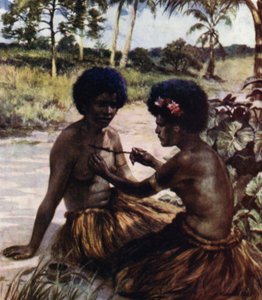 Tetoválás, Brit Új-Guinea (színes litho)