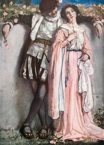 Beatrice és Benedek. Sok hűhó semmiért - IV. felvonás, 1. jelenet (színes litográfia)