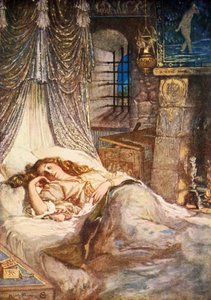 Imogen ágykamrája, Cymbeline, II. felvonás 2. jelenet, Illusztráció Charles és Mary Lamb „Tales from Shakespeare” című művéből