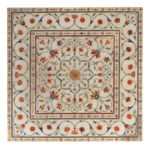 Mogul pietra dura intarziás márvány lábtartó, 1700 körüli. alkotó: North Indian School