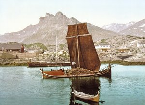 Rönköt szállító Nordland hajó, Norvégia, 1890-1900
