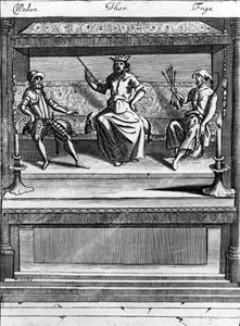 Woden, Thor és Friga, 1670-1680 alkotó: Norwegian School