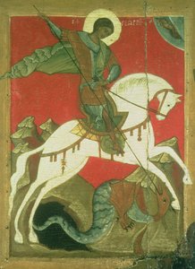 Szent György és a Sárkány ikonja (tempera a panelen)