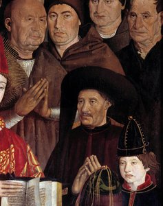 Szent Vince poliptichonja (Paineis de Sao Vicente de Fora). Henri Le Navigateur (1394-1460), portugál herceg portréja. Nuno Goncalves 15. századi portugál festő festményének részlete. Nemzeti Ókori Művészeti Múzeum, Lisszabon