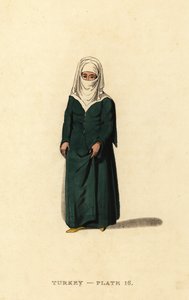 Török nő Konstantinápolyból (Isztambul), Oszmán Birodalom alkotó: Octavian (after) Dalvimart