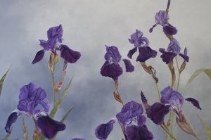 Iris hybrida (részlet), 2015 (akril, gesszózott fára)