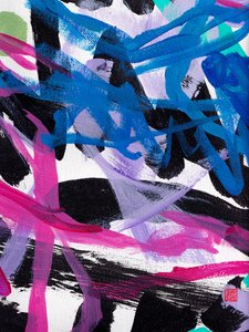 Zen Blue Strokes Abstraction, 2023 (akril, vászon)