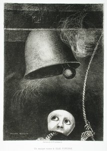 A Mask Sounds the Death Knell alkotó: Odilon Redon