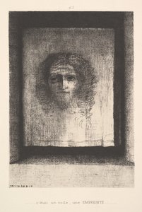 Fátyol, nyomtatott kép, 1891. alkotó: Odilon Redon