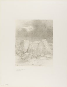 És észrevesz egy száraz, dombokkal borított síkságot, 24/7. tábla alkotó: Odilon Redon