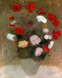 Mákcsokor Odilon Redon festménye (1840-1916). alkotó: Odilon Redon
