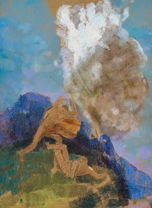 Káin és Ábel, 1890 körül (pasztell, tónusos papír) alkotó: Odilon Redon