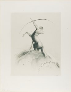 Kentaur a felhőkre céloz alkotó: Odilon Redon