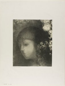 Gyermekfej virágokkal alkotó: Odilon Redon