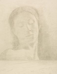 Csukott szemek alkotó: Odilon Redon