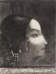 Drámai és grandiózus az arcával, mint egy druida papnőé alkotó: Odilon Redon
