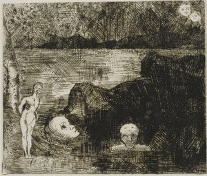 Dream Vision, c.1880 (etching & drypoint on ivory wove paper) alkotó: Odilon Redon