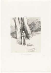 Egy őrült egy komor tájon Un FOU, dans un morne paysage (cím a tárgyon) alkotó: Odilon Redon