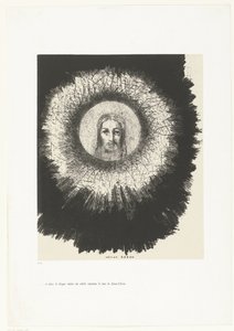 És a nap korongjában felragyogott Krisztus arca ...et dans le disque même du soleil, rayonne la face de Jésus-Christ (cím a tárgyon) Tentation de Saint-Antoine (1) (sorozat címe) Szent Antal megkísértése (sorozat címe) alkotó: Odilon Redon