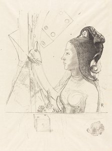Egy nő profilja alkotó: Odilon Redon