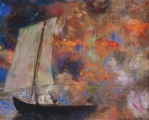 Virágfelhők, 1903 körül (pasztell, papír) alkotó: Odilon Redon