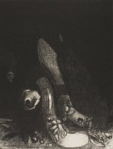 Lehullanak a virágok, és megjelenik egy Python feje, 24/5. tábla alkotó: Odilon Redon