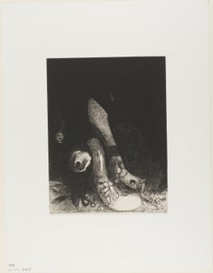 Lehullanak a virágok, és megjelenik egy Python feje, 24/5. tábla alkotó: Odilon Redon