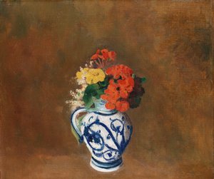 Virágok kék vázában, 1900 körül alkotó: Odilon Redon