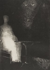 Tovább bámultam a széket, és azt hittem, hogy egy emberi alak halványkék ködös körvonalát láttam rajta, 1/6. alkotó: Odilon Redon