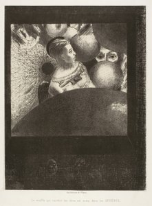 A Szférákban (A lélegzet, amely az élőlényeket vezeti szintén a szférákban van), ötödik tábla Edgar Poe-tól alkotó: Odilon Redon